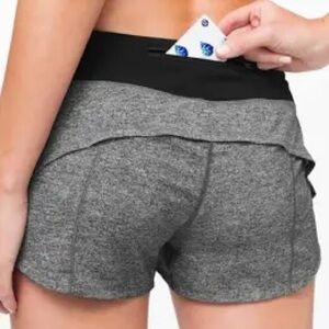Lululemon Speed Up Shorts Gray Black 2.5"